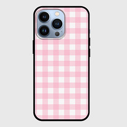Чехол для iPhone 13 Pro Pink grid, цвет: 3D-черный