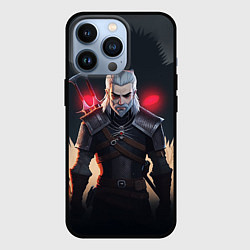 Чехол для iPhone 13 Pro The Witcher and wolf, цвет: 3D-черный