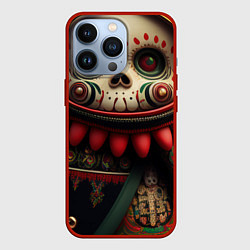 Чехол для iPhone 13 Pro Матрешка расписная, цвет: 3D-красный