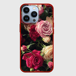 Чехол для iPhone 13 Pro Нежные кустовые розы, цвет: 3D-красный