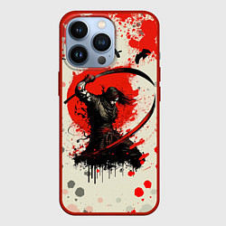 Чехол для iPhone 13 Pro Японский падший воин, цвет: 3D-красный