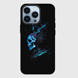 Чехол для iPhone 13 Pro Blue skeleton with horns, цвет: 3D-черный