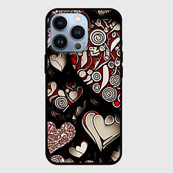 Чехол для iPhone 13 Pro Арт нейросети фантазийные сердца, цвет: 3D-черный