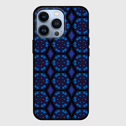 Чехол для iPhone 13 Pro Орнамент из шестиугольников, цвет: 3D-черный