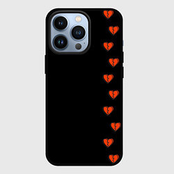 Чехол для iPhone 13 Pro Дорожка разбитых сердец - темный, цвет: 3D-черный