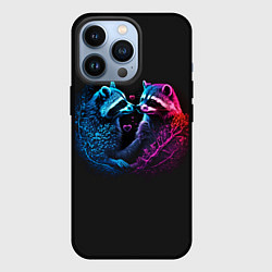 Чехол для iPhone 13 Pro Влюбленные еноты, цвет: 3D-черный