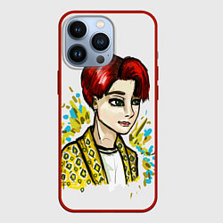 Чехол для iPhone 13 Pro Jungkook aidol, цвет: 3D-красный
