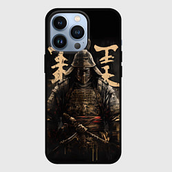 Чехол для iPhone 13 Pro Самурай и надписи, цвет: 3D-черный