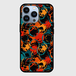 Чехол для iPhone 13 Pro Живописные пятна на черном фоне, цвет: 3D-черный