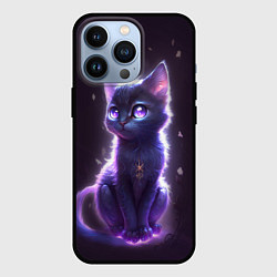 Чехол для iPhone 13 Pro Неоновый котик и воздушный шарик, цвет: 3D-черный