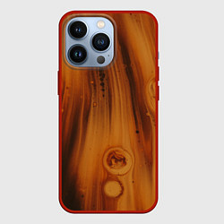 Чехол для iPhone 13 Pro Абстрактная огненно-деревянная броня, цвет: 3D-красный