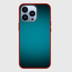 Чехол для iPhone 13 Pro Темно-бирюзовый градиент, цвет: 3D-красный