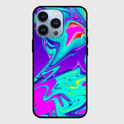 Чехол для iPhone 13 Pro Неоновые краски разводы, цвет: 3D-черный