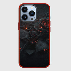Чехол для iPhone 13 Pro Пепельная роза горит, цвет: 3D-красный