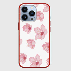 Чехол для iPhone 13 Pro Цветение сакуры, цвет: 3D-красный