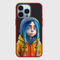 Чехол для iPhone 13 Pro Билли Айлиш в мультяшном стиле, цвет: 3D-красный