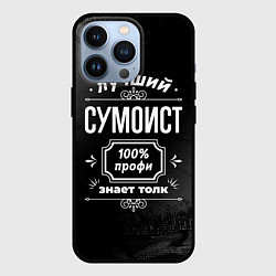 Чехол для iPhone 13 Pro Лучший сумоист: 100% профи, цвет: 3D-черный
