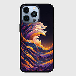 Чехол для iPhone 13 Pro Красочная волна, цвет: 3D-черный