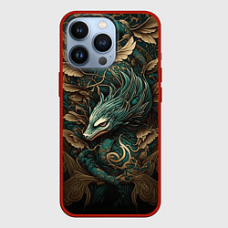 Чехол для iPhone 13 Pro Изумрудный Дракон Irezumi, цвет: 3D-красный