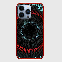Чехол для iPhone 13 Pro Неоновые круги иероглифы, цвет: 3D-красный