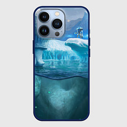 Чехол для iPhone 13 Pro Subnautica - КРАБ на леднике, цвет: 3D-тёмно-синий