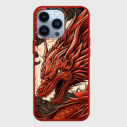 Чехол для iPhone 13 Pro Японский краcный дракон, цвет: 3D-красный