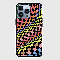 Чехол для iPhone 13 Pro Colorful avant-garde chess pattern - fashion, цвет: 3D-черный