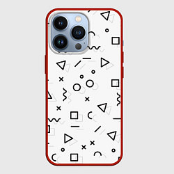 Чехол для iPhone 13 Pro Разные геометрические фигуры, цвет: 3D-красный