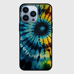 Чехол для iPhone 13 Pro Имитация тай дай на темном фоне: арт нейросети, цвет: 3D-черный