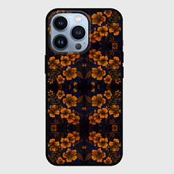 Чехол iPhone 13 Pro Желто-оранжевые нежные цветы