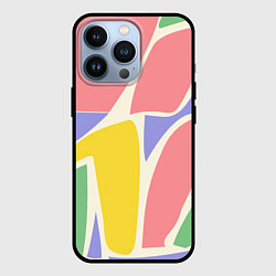 Чехол для iPhone 13 Pro Абстрактные разноцветные фигуры, цвет: 3D-черный