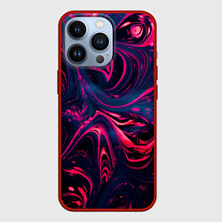 Чехол для iPhone 13 Pro Неоновые краски во тьме, цвет: 3D-красный