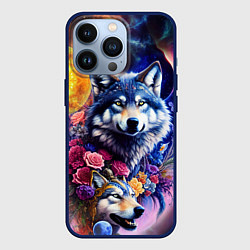 Чехол для iPhone 13 Pro Звездные волки, цвет: 3D-тёмно-синий