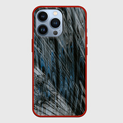 Чехол для iPhone 13 Pro Тёмные листы стёкол, цвет: 3D-красный