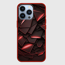 Чехол для iPhone 13 Pro Красные элементы с неоновым свечением, цвет: 3D-красный
