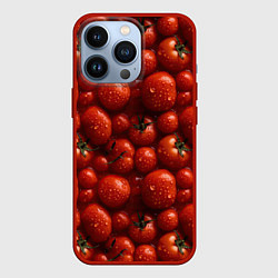 Чехол для iPhone 13 Pro Сочная текстура из томатов, цвет: 3D-красный