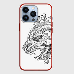 Чехол для iPhone 13 Pro Lion tattoo - irezumi, цвет: 3D-красный