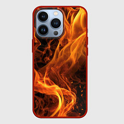 Чехол для iPhone 13 Pro Пламя удачи, цвет: 3D-красный