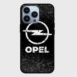 Чехол для iPhone 13 Pro Opel с потертостями на темном фоне, цвет: 3D-черный