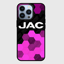 Чехол для iPhone 13 Pro JAC pro racing: символ сверху, цвет: 3D-черный