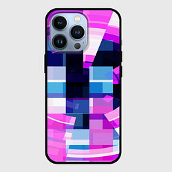 Чехол для iPhone 13 Pro Розовые фигуры и глитчи, цвет: 3D-черный