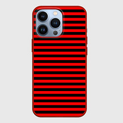 Чехол для iPhone 13 Pro Черно-красные полосы, цвет: 3D-красный