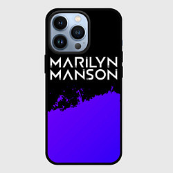 Чехол iPhone 13 Pro Marilyn Manson purple grunge