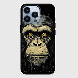 Чехол для iPhone 13 Pro Портрет обезьяны: арт нейросети, цвет: 3D-черный