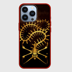 Чехол для iPhone 13 Pro Subnautica скелет морского чудовища, цвет: 3D-красный