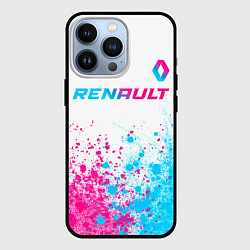 Чехол iPhone 13 Pro Renault neon gradient style: символ сверху