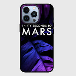 Чехол iPhone 13 Pro Thirty Seconds to Mars neon monstera