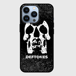 Чехол для iPhone 13 Pro Deftones с потертостями на темном фоне, цвет: 3D-черный