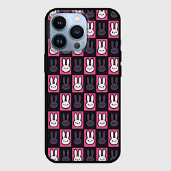 Чехол для iPhone 13 Pro Ребенок идола - Кролики паттерн, цвет: 3D-черный