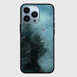 Чехол для iPhone 13 Pro Синий дым и остатки красок, цвет: 3D-черный